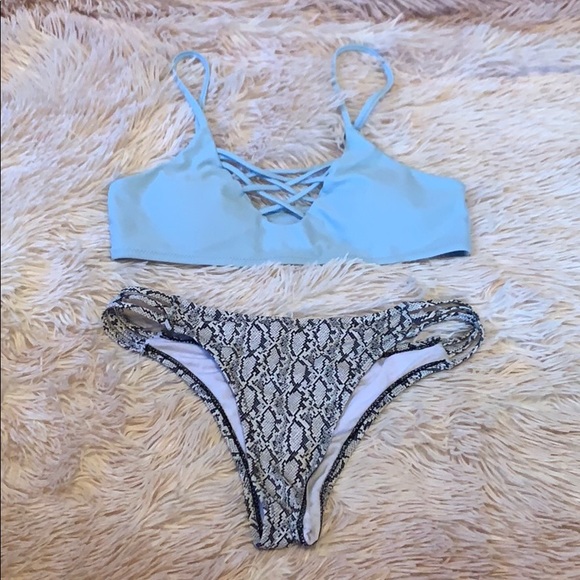 Other - Two piece trendy bikini snakeskin size M